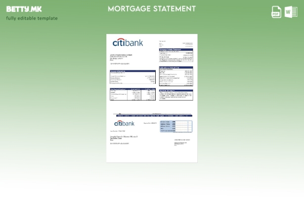 Извештај за хипотека на Перу Ситибанк во модерен стил во шаблон за формати Word