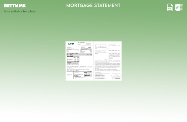 Извод за хипотека во Обединетото Кралство Wirex во модерен стил во шаблон за фор