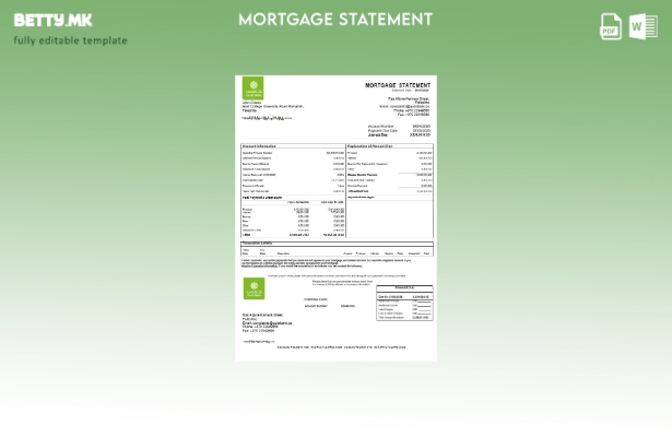 Извод за хипотека на банката Палестина Кудс во модерен стил во шаблон за формати