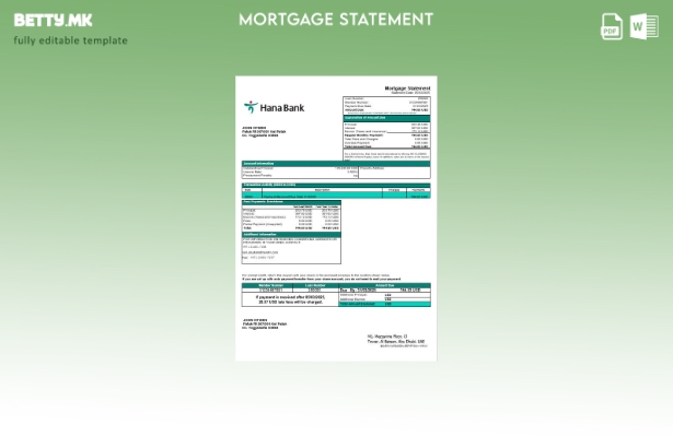 Извод за хипотека од банка во модерен стил на ОАЕ Кеб Хана во шаблон за формати