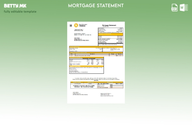 Модерен стил Андора БанкСабадел д'Андора шаблон за извод за хипотека на банката