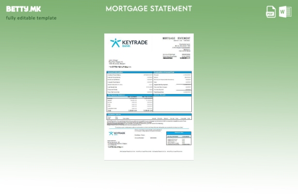 Модерен стил Белгија Keytrade банка извод од хипотека шаблон