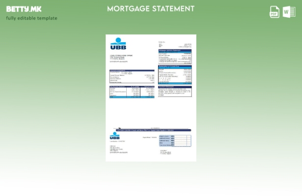 Модерен стил Бугарија УББ шаблон извод за хипотека банка