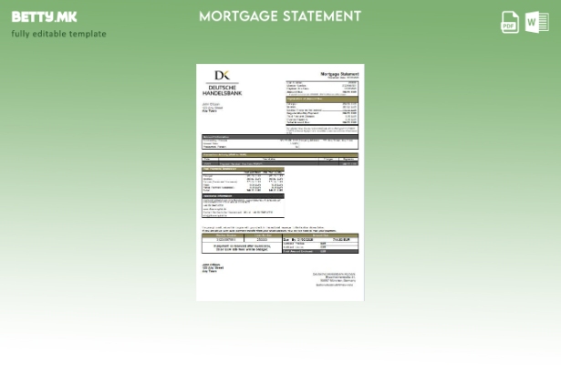 Модерен стил Германија Deutsche Handelsbank AG Шаблон за извод на банкарска хипо