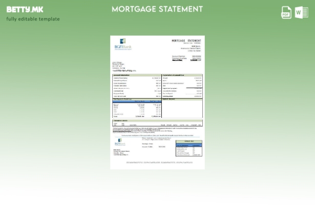 Модерен стил Екваторска Гвинеја Шаблон за извод за хипотека на банка BGFI