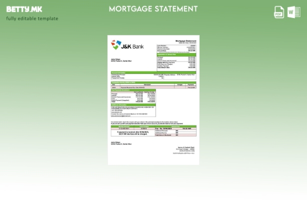 Модерен стил Извештај за хипотека од банка во Индија Џаму и Кашмир Шаблон за шаб