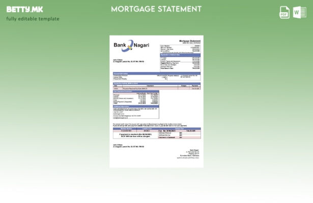 Модерен стил Извод за хипотека на Индонезиската банка Нагари Шаблон за Word и PD