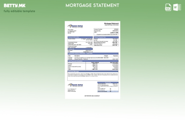 Модерен стил Извод за хипотека на Индонезиската банка Папуа Шаблон за Word и PDF