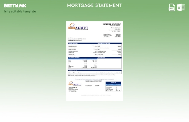 Модерен стил Извод за хипотека на Индонезиската банка Sumut Шаблон за Word и PDF