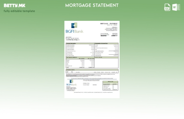 Модерен стил Камерун BGFI шаблон за извод на банкарска хипотека