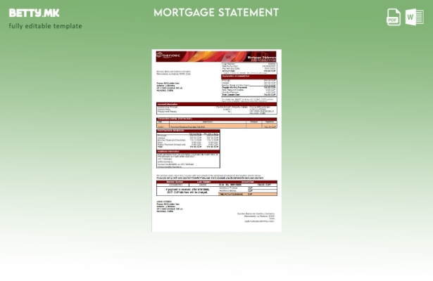 Модерен стил Куба BANDEC шаблон за извод на банкарска хипотека