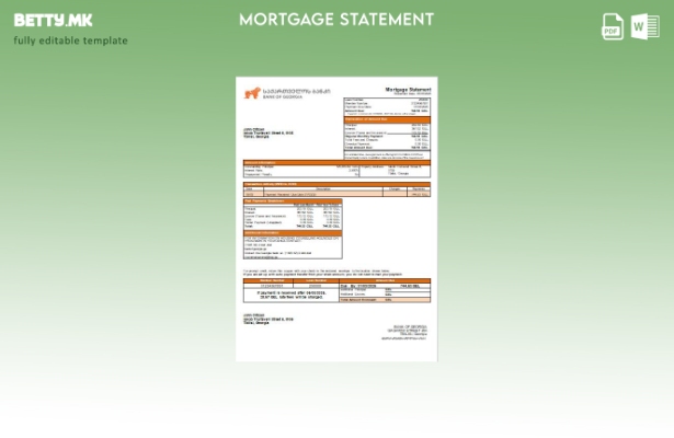 Модерен стил Шаблон за извод за банкарска хипотека на Грузија Банка на Грузија