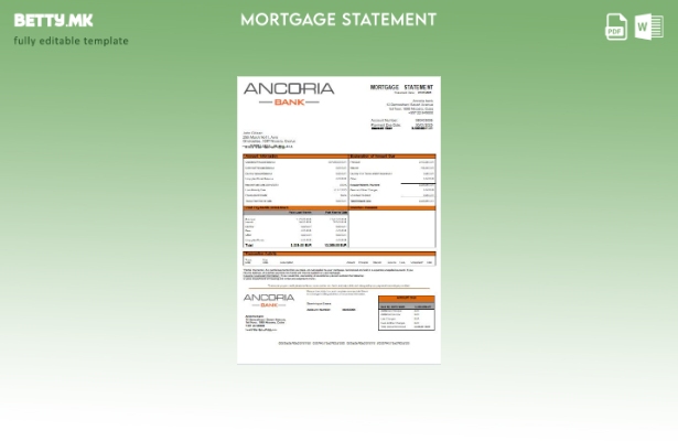 Модерен стил Шаблон за извод за хипотека за банка во Кипар Анкорија