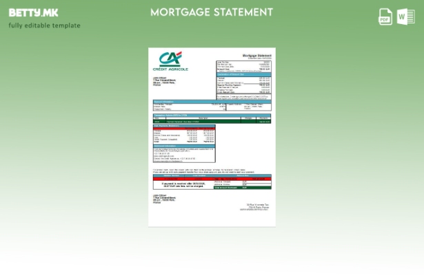 Модерен стил Шаблон за извод за хипотека на банката Кредит Агрикол