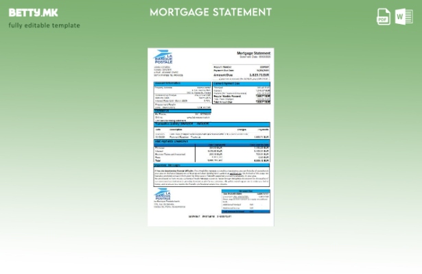 Модерен стил Шаблон за извод за хипотека на банката France La Banque Postale