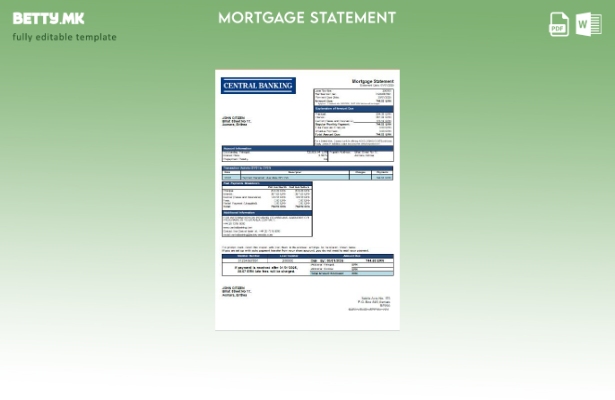 Модерен стил Шаблон за извод за хипотека на централната банка на Еритреја