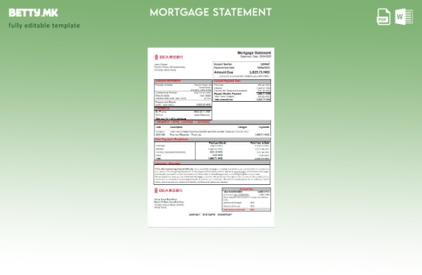 Модерен стил Шаблон за извод за хипотека од банка БЕА во Хонг Конг