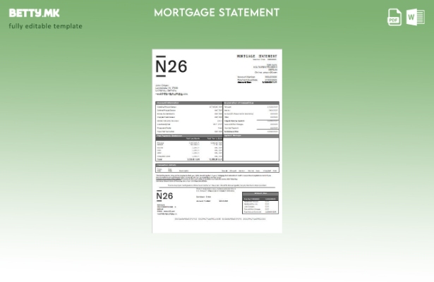 Модерен стил Шаблон за извод за хипотека од банка во Германија N