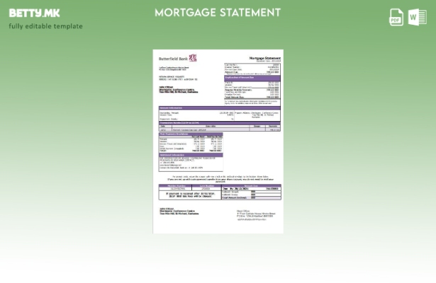 Модерен стил Шаблон за извод за хипотека од банка на Барбадос Батерфилд