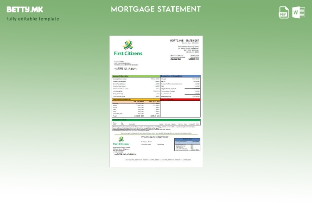 Модерен стил Шаблон за извод за хипотека од банка Barbados First Citizens
