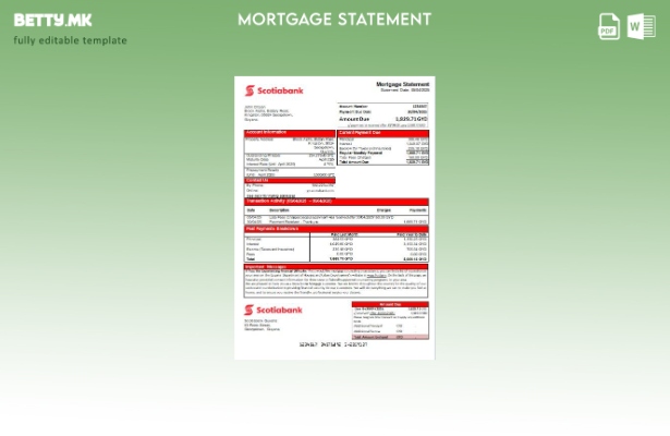 Модерен стил Шаблон за извод на банка за хипотека на банката Гвајана на Нова Шко