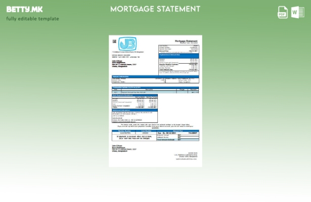 Модерен стил Шаблон за извод на банкарска хипотека Џаната во Бангладеш