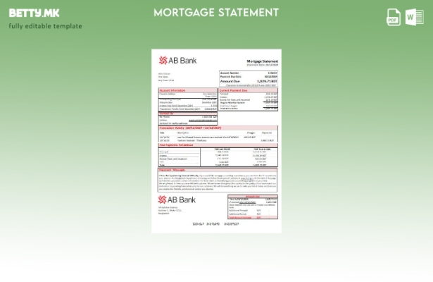 Модерен стил Шаблон за извод на банкарска хипотека АБ Бангладеш