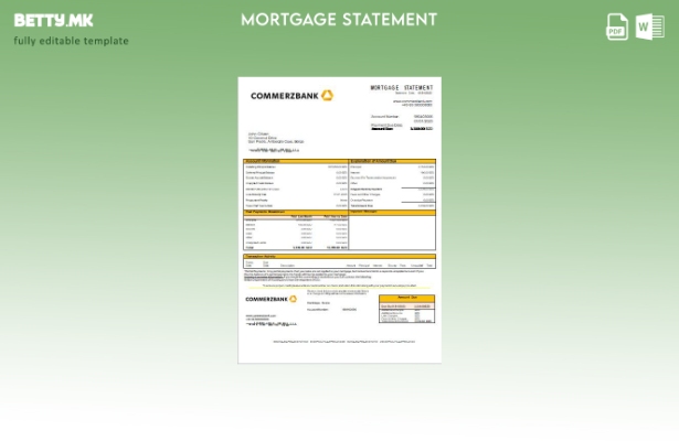 Модерен стил Шаблон за извод на банкарска хипотека во Белизе Комерцбанк