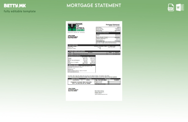 Модерен стил Шаблон за извод на банкарска хипотека во Бенинската банка на Африка