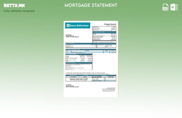 Модерен стил Шаблон за извод на банкарска хипотека во Еквадор Банко Боливарино