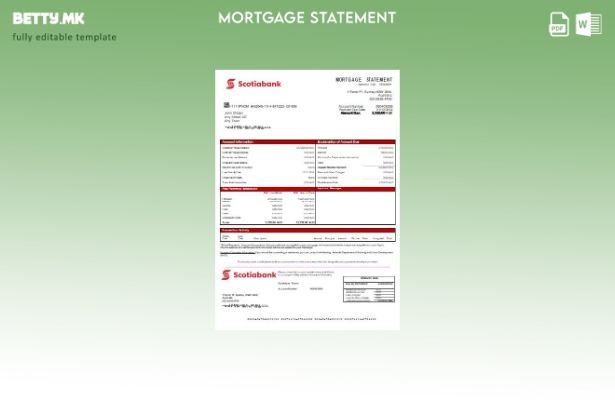 Модерен стил Шаблон за извод на банкарска хипотека на Австралија Scotiabank