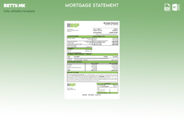 Модерен стил Шаблон за извод на банкарска хипотека на Банката Фиџи на Јужен Паци