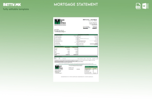 Модерен стил Шаблон за извод на банкарска хипотека на Банката на Бурунди на Афри
