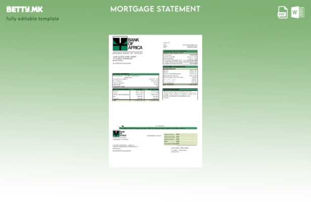 Модерен стил Шаблон за извод на банкарска хипотека на Буркина Фасо Банка на Афри