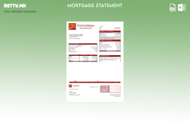 Модерен стил Шаблон за извод на банкарска хипотека на Доминика CIBC Bank