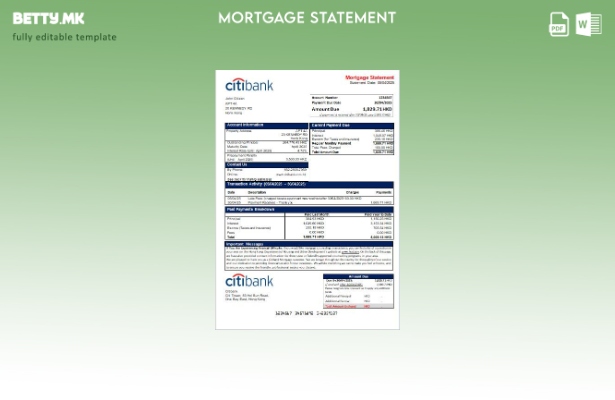 Модерен стил Шаблон за извод на банкарска хипотека на Ситибанк во Хонг Конг