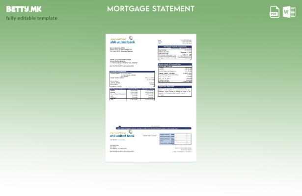 Модерен стил Шаблон за извод на банкарска хипотека од Бахреин Ахли Јунајтед