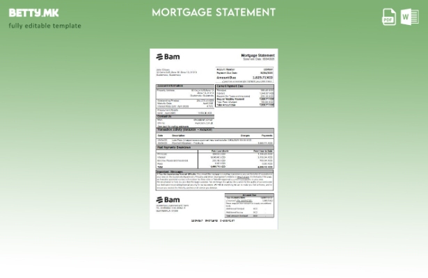 Модерен стил Шаблон за извод на банкарска хипотека Agromercantil од Гватемала