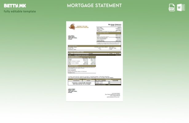 Модерен стил Шаблон за извод на хипотека на трговската банка на Етиопија