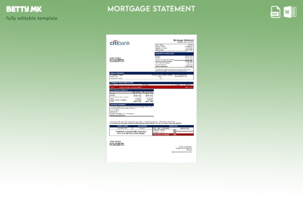 Модерен стил Шаблон за изјава за хипотека од банка на Франција Ситибанк
