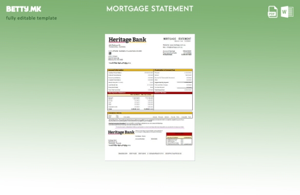Модерен стил Шаблон за хипотекарни извештаи за банкарска банка наследство Австра