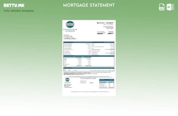 Модерен стил на Грција Национална банка на Грција Шаблон за извод за банкарска х