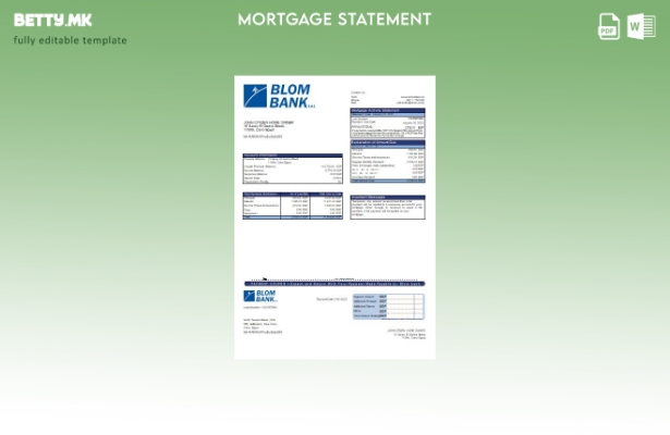 Модерен стил на Египет Блом Банка на Египет Шаблон за извод на банкарска хипотек