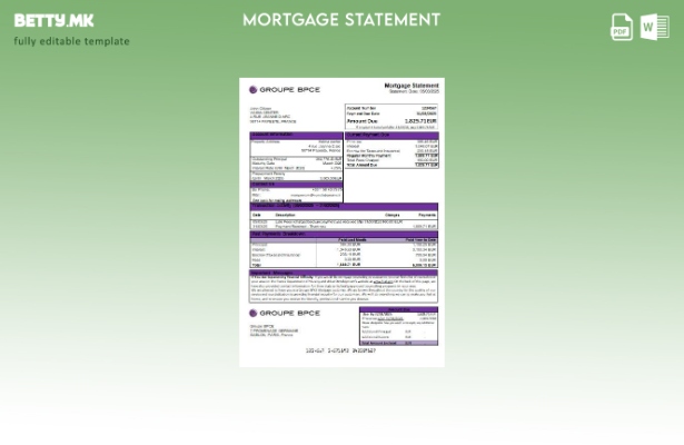 Модерен стил на France Groupe BPCE шаблон за извод на банкарска хипотека