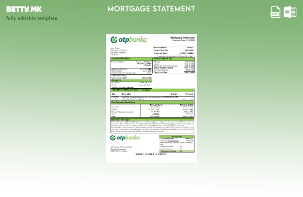 Модерен стил шаблон за извод за хипотека на Хрватска ОТП банка