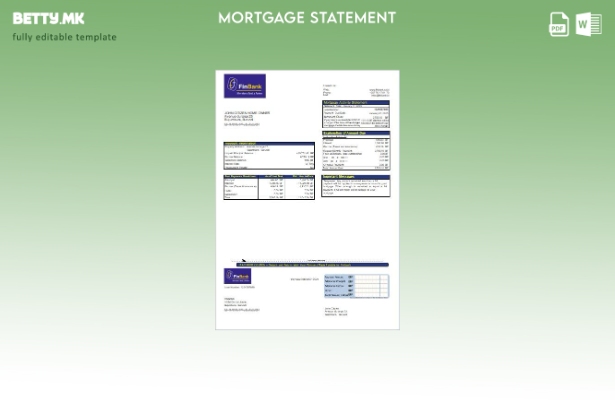 Модерен стил шаблон за извод за хипотека на банка на Бурунди Финбанк