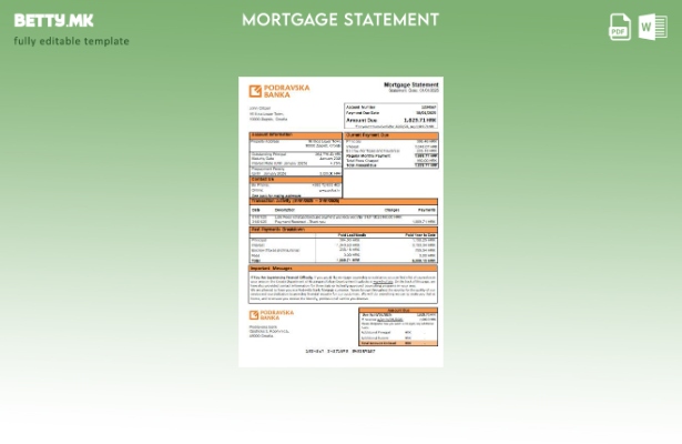 Модерен стил шаблон за извод на хипотека на банка на Хрватска Подравска