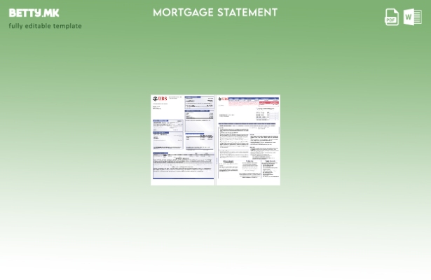 Модерен стил швајцарски UBS банкарски извештај за хипотека во Word и PDF формати