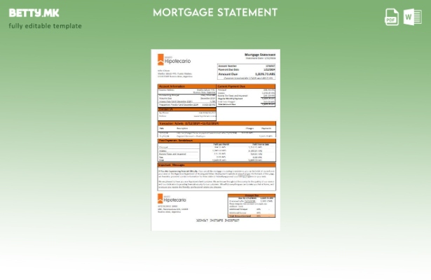 Модерен стил Argentina Banco Hipotecario шаблон за извод за хипотека од банка