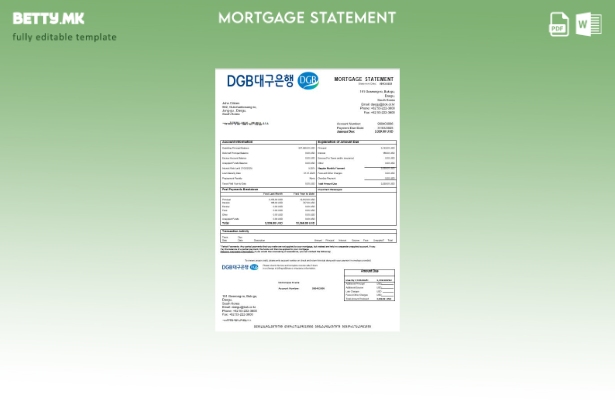 модерен стил Јужна Кореја Даегу банкарски извештај за хипотека во шаблон формати